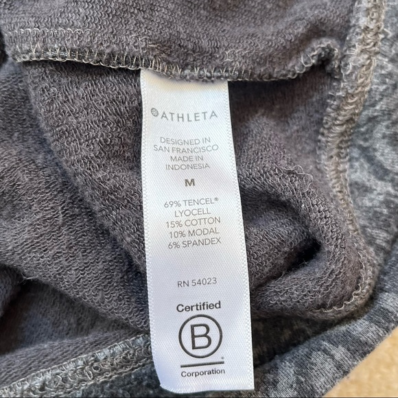 Athleta Studio to Street Pullover Sheatshirt Womens Medium M Crew Splatter Gray - Picture 4 of 9